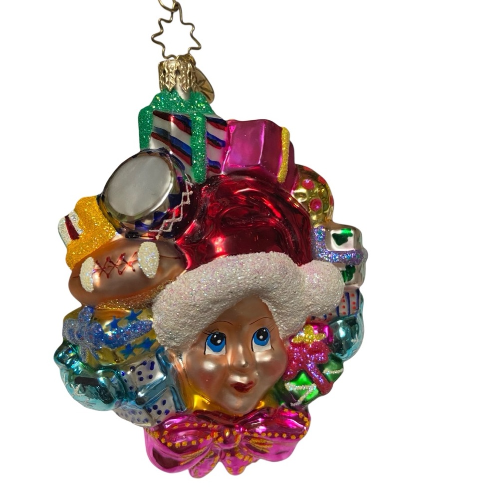 Vtg Christopher Radko “Mrs. Claus With Gifts” European Handblown Glass Ornament